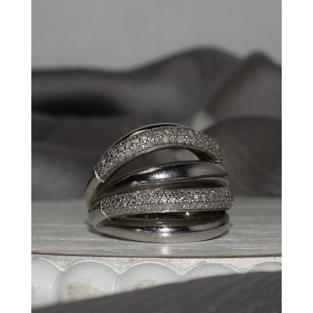 Affinity Sterling Silver Diamond Ring 8.2G / Sz 7